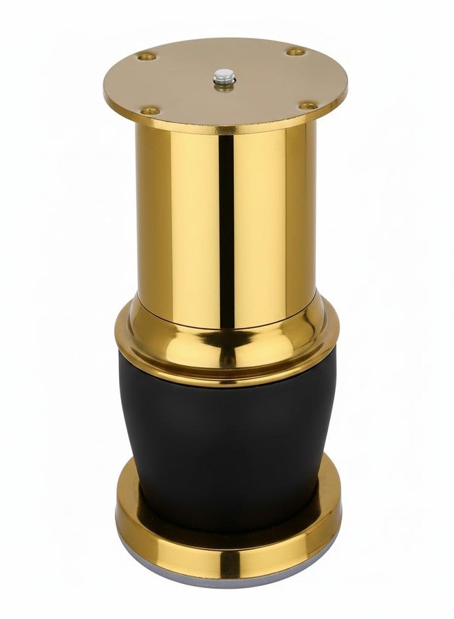 JAGGER JAG411 [4 بوصة] أرجل دعم أثاث من الفولاذ المقاوم للصدأ للأرائك والأسرة والخزائن والطاولات | أرجل دعم خزائن قوية ومتينة من الفولاذ المقاوم للصدأ | سهلة التركيب، تدوم طويلاً (2، ذهبي/أسود) - Image 2